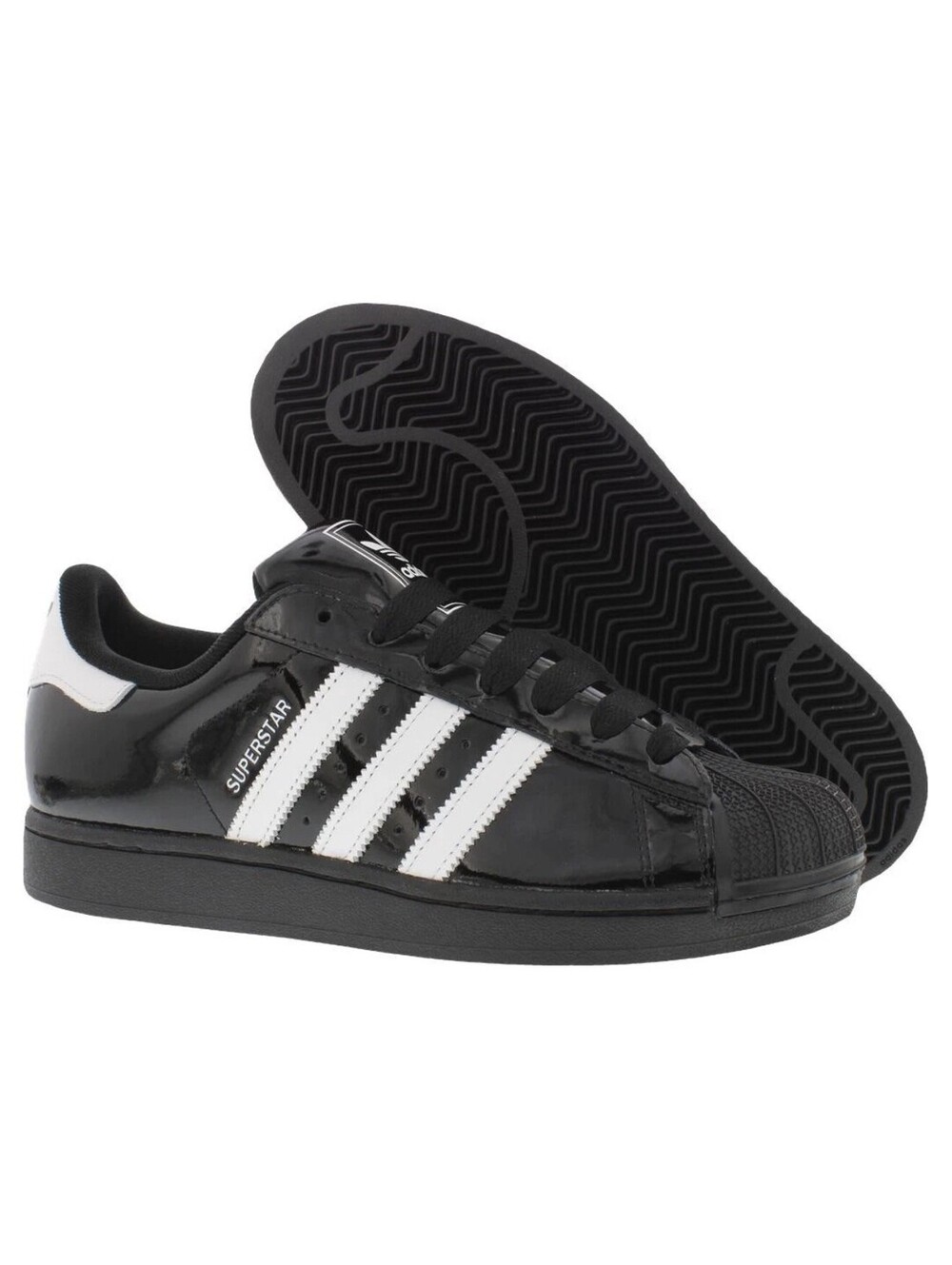 Size 8.5 Men’s Adidas Originals Superstar II Patent Leather Black/White JR7313